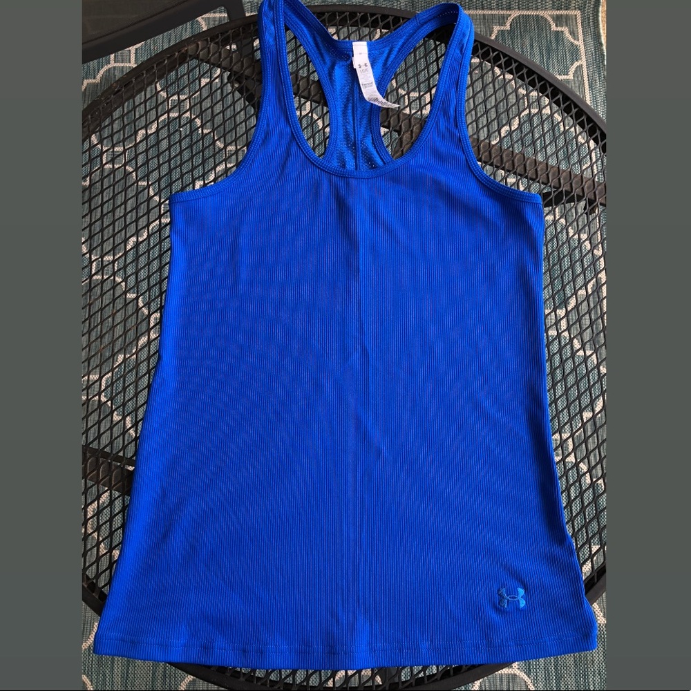 Under Armour Blue Ribbed Racer-Bank Tank